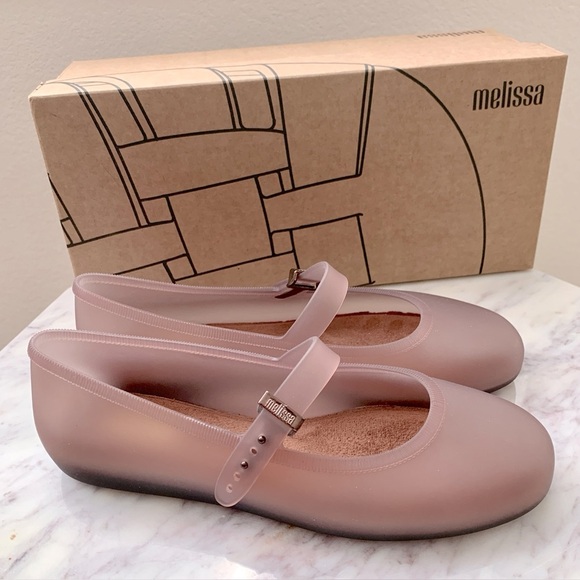 MELISSA Clear Brown Soft Ballerina Mary Jane Flats with Strap